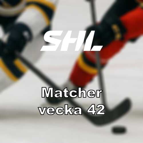Vecka 42 i shl omgang 12 torsdag och omgang 13 lordag med skanederby och repris mellan frolunda och timra