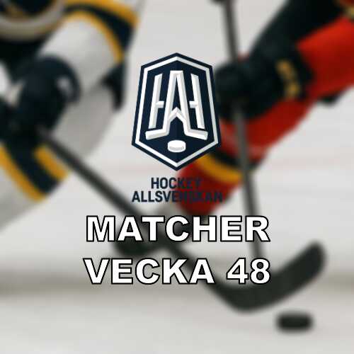 Vecka 48 i hockeyallsvenskan full onsdag och rivalmote i o vik