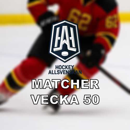 Vecka 50 i hockeyallsvenskan formkurvor och streckmatcher